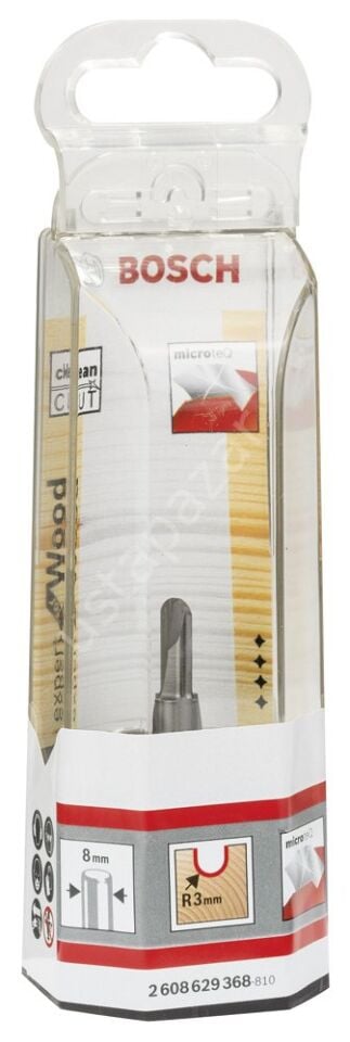 Bosch - Expert Serisi Ahşap İçin Çift Bıçaklı, Tam Sert Metal Boşluk Frezesi 8*6*50,8 mm 2608629368
