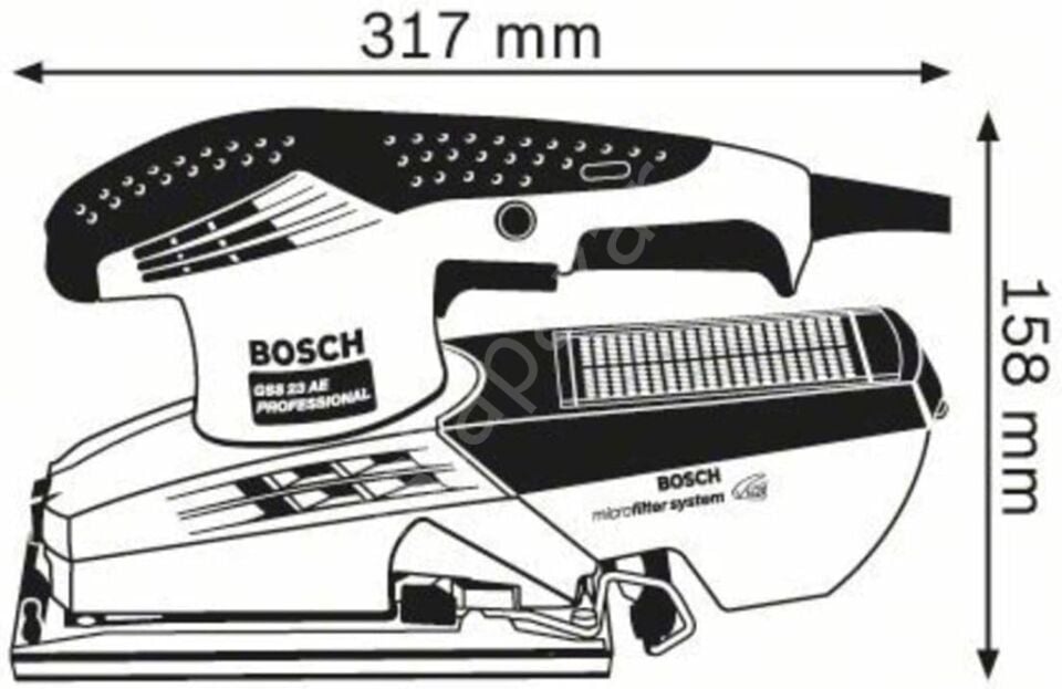 Bosch GSS 23 AE-Profesyonel 190 Watt 92x182 mm Elektrikli Titreşim Zımpara Makinası
