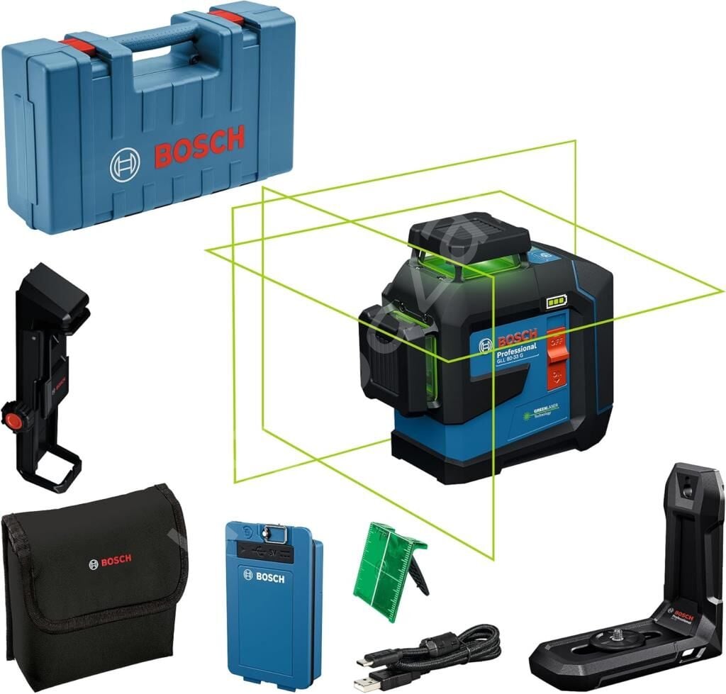 Bosch Profesyonel GLL 80-33 G Çizgi Lazer BA 3.7V 3.0Ah XL Li-ion akü 0601065501