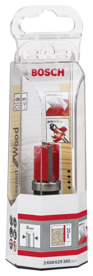 Bosch - Expert Serisi Laminant İçin Çift Oluklu, Sert Metal Üstte Bilya Yataklı Freze Ucu 8*16*60 mm 2608629385