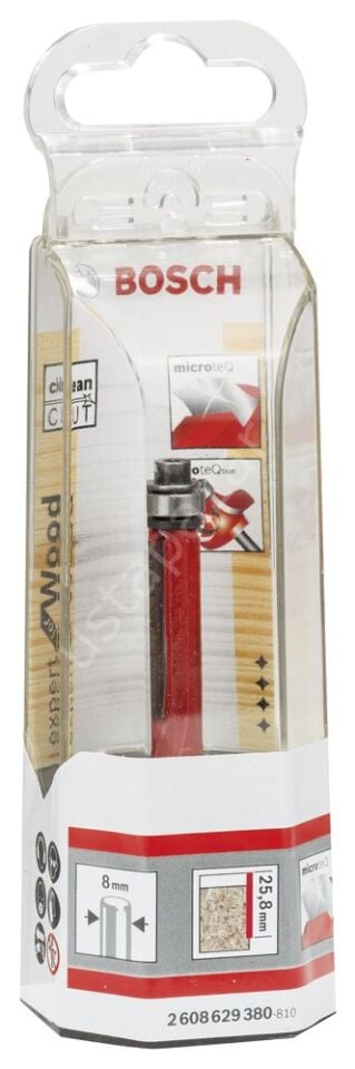 Bosch - Expert Serisi Laminant İçin Çift Oluklu, Sert Metal Altta Bilya Yataklı Freze Ucu 8*9,5*71,5 mm 2608629380