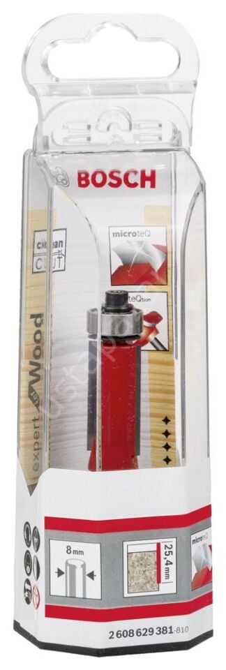 Bosch - Expert Serisi Laminant İçin Çift Oluklu, Sert Metal Altta Bilya Yataklı Freze Ucu 8*12,7*71,5 mm 2608629381