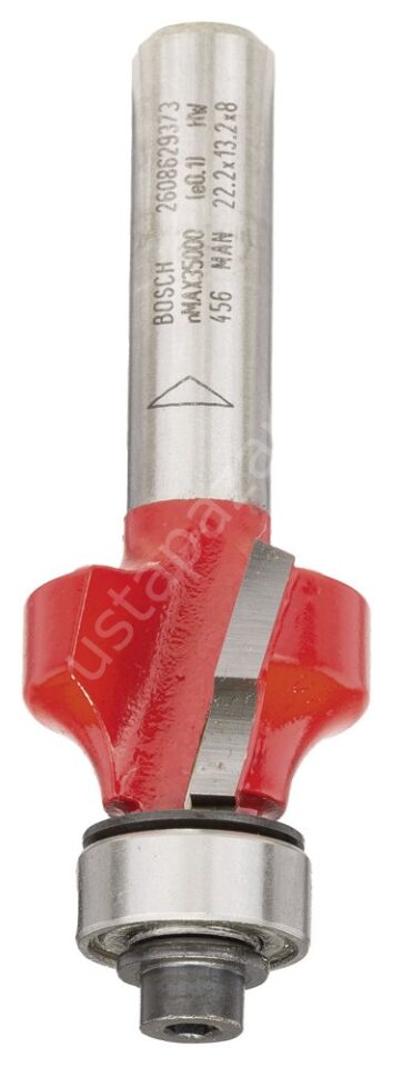 Bosch - Expert Serisi Ahşap İçin Çift Oluklu, Sert Metal Bilye Yataklı Yuvarlama Frezesi 8*4,75*55mm 2608629373