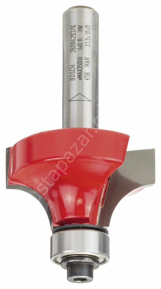 Bosch - Expert Serisi Ahşap İçin Çift Oluklu, Sert Metal Bilye Yataklı Yuvarlama Frezesi 8*9,5*60mm 2608629376