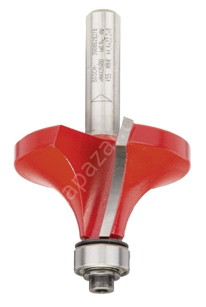 Bosch - Expert Serisi Ahşap İçin Çift Oluklu, Sert Metal Bilye Yataklı Yuvarlama Frezesi 8*15,90*64mm 2608629378