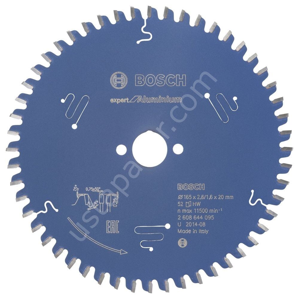 Bosch - Expert Serisi Alüminyum için Daire Testere Bıçağı 165*20 mm 52 Diş 2608644095