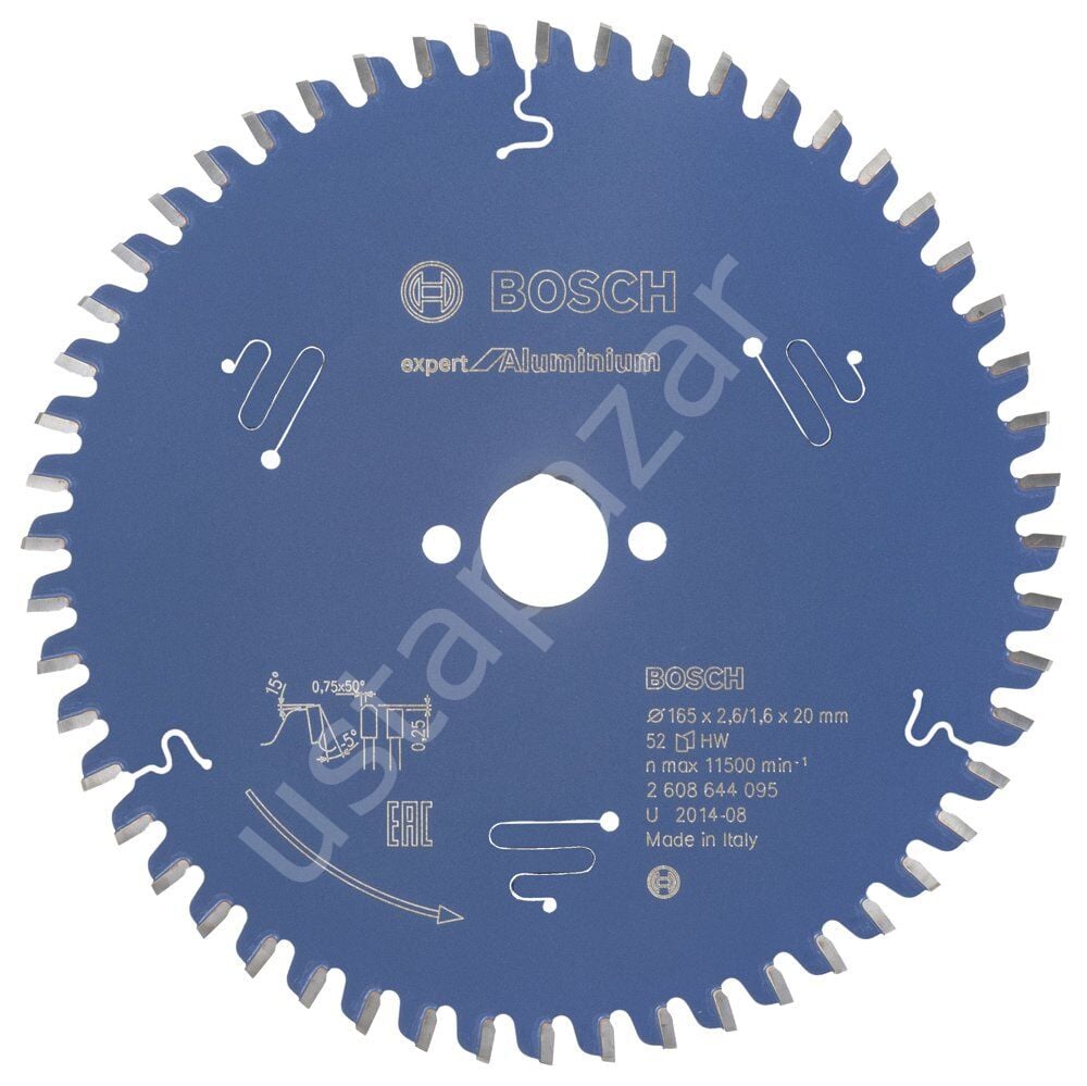 Bosch - Expert Serisi Alüminyum için Daire Testere Bıçağı 165*20 mm 52 Diş 2608644095