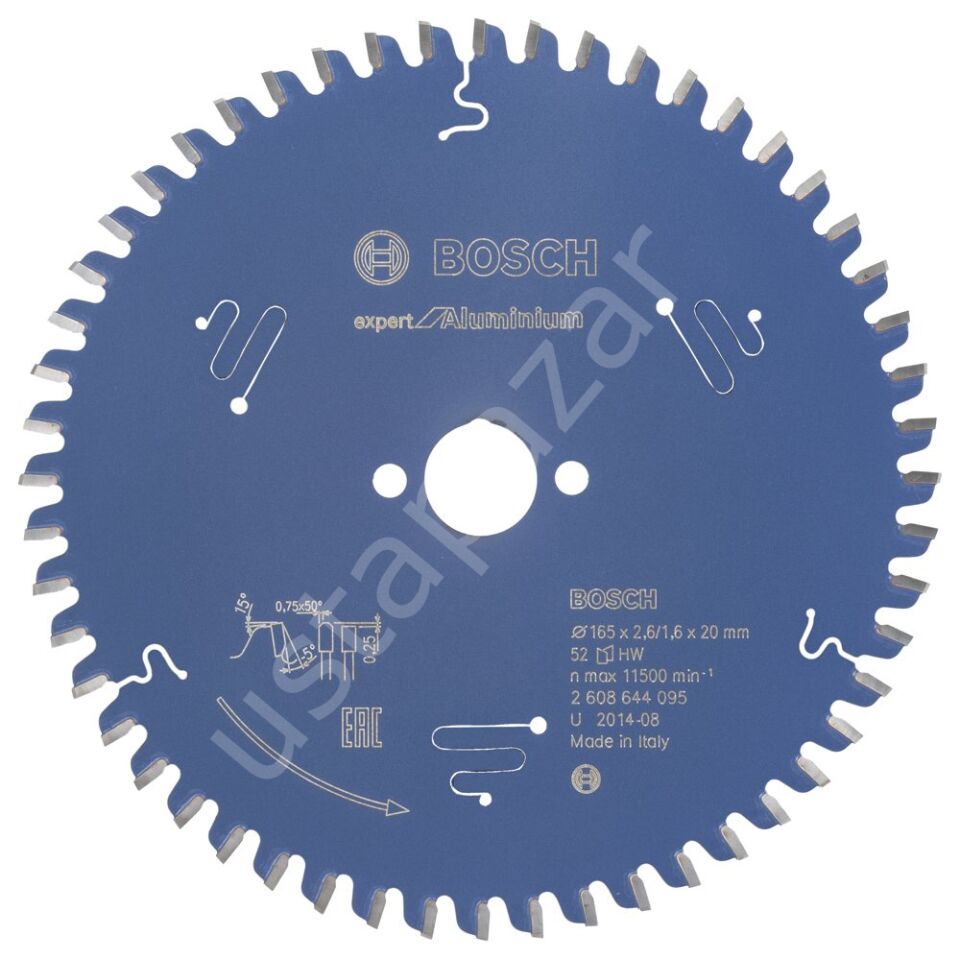 Bosch - Expert Serisi Alüminyum için Daire Testere Bıçağı 165*20 mm 52 Diş 2608644095