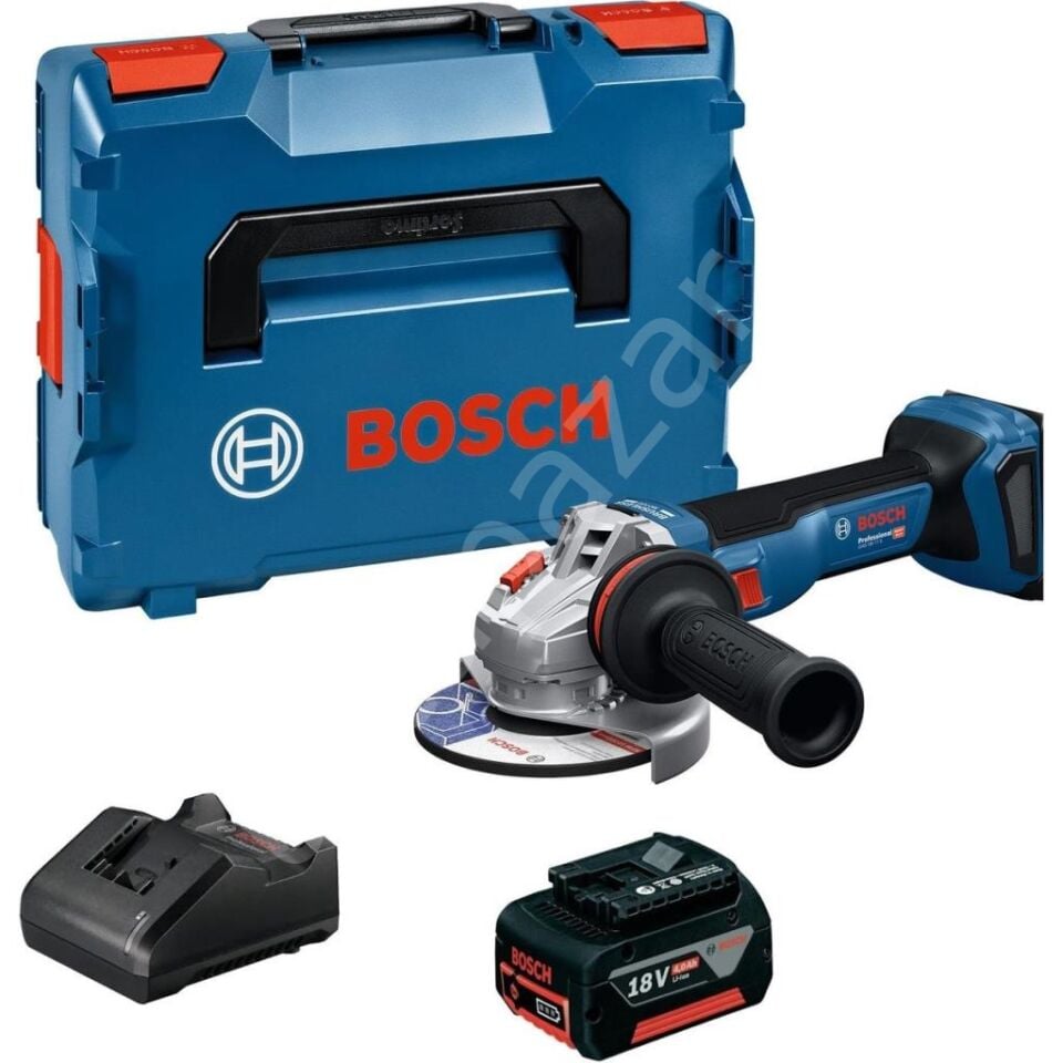Bosch Profesyonel GWS 18V-11 S Tek Akülü 4 Ah Devir Ayarlı Taşlama 06019N40001X4A