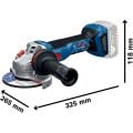 Bosch Profesyonel GWS 18V-11 S Tek Akülü 4 Ah Devir Ayarlı Taşlama 06019N40001X4A