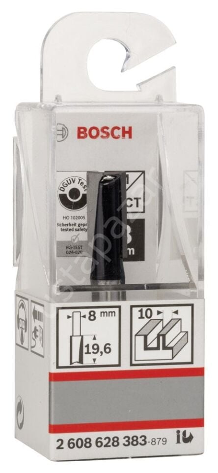Bosch - Standard Seri Ahşap İçin Çift Oluklu, Sert Metal Düz Freze Ucu 8*10*51mm 2608628383