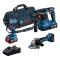 Bosch Profesyonel 18V Akülü Kombo Set GSR 18V-45 +GWS 18V-8 +GBH 18V-22  3x 4.0Ah Akü + Şarj Aleti - 0615A5007L