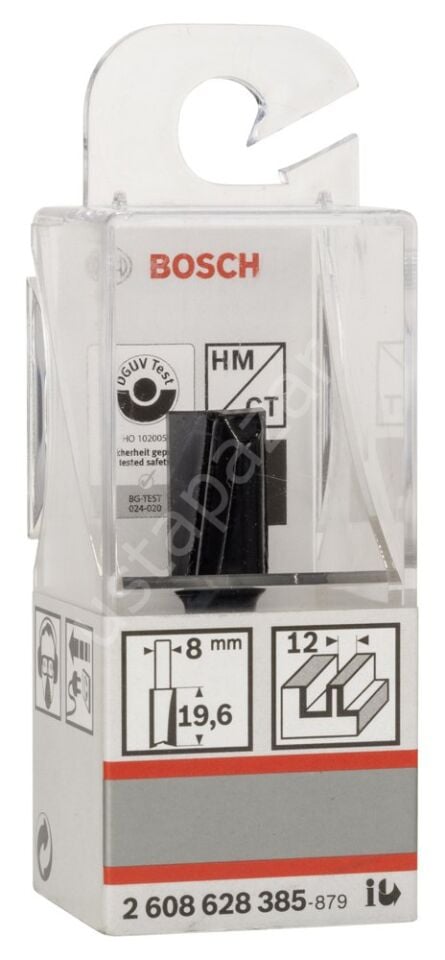 Bosch - Standard Seri Ahşap İçin Çift Oluklu, Sert Metal Düz Freze Ucu 8*12*51mm 2608628385