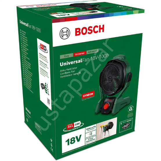 Bosch Universalfan 18V-1000 1X2.0AH Akülü Fan - 06039E1001