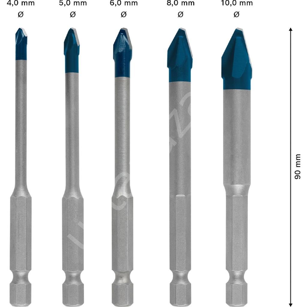 Expert Hex-9 Hardceramic Delme Ucu Seti 4/5/6/8/10 mm 5 Parça