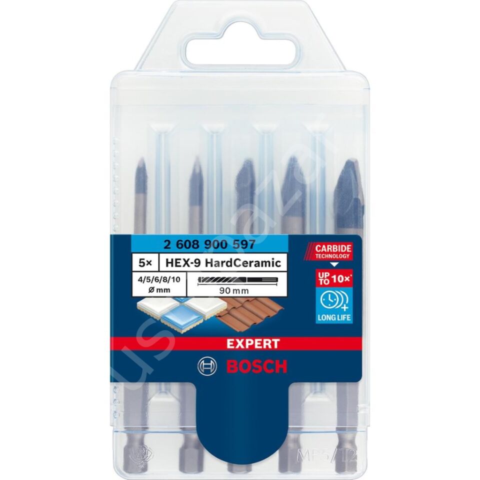 Expert Hex-9 Hardceramic Delme Ucu Seti 4/5/6/8/10 mm 5 Parça