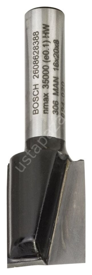 Bosch - Standard Seri Ahşap İçin Çift Oluklu, Sert Metal Düz Freze Ucu 8*16*51mm 2608628388