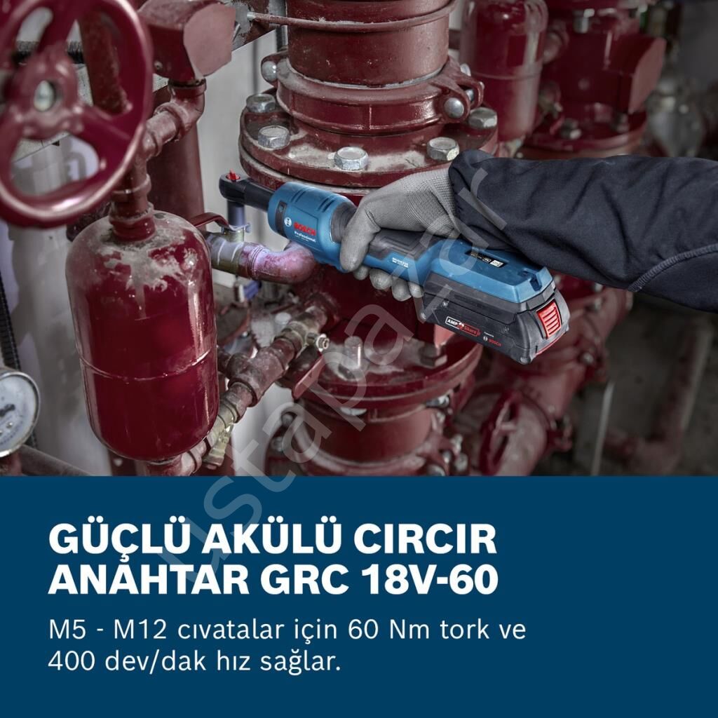 Bosch Profesyonel GRC 18V-60 Akülü Darbeli Somun Sıkma 2 Ah Çift Akülü 06019N8022