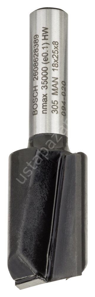 Bosch - Standard Seri Ahşap İçin Çift Oluklu, Sert Metal Düz Freze Ucu 8*18*56mm 2608628389