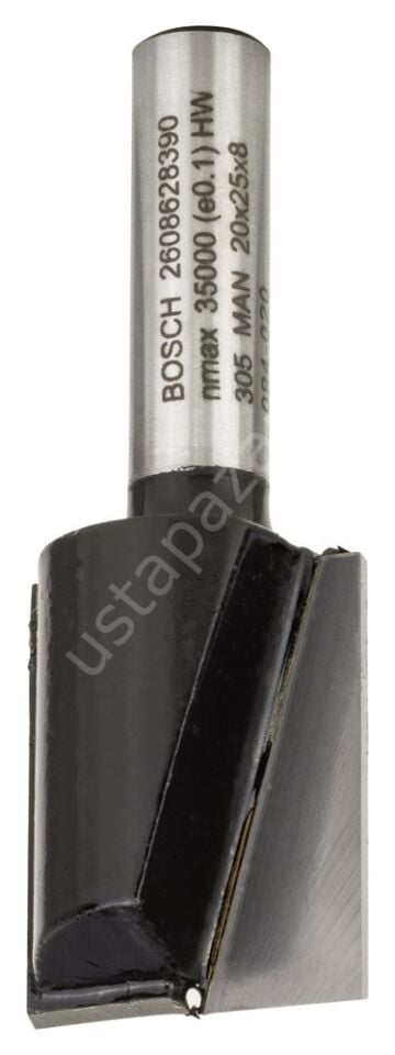 Bosch - Standard Seri Ahşap İçin Çift Oluklu, Sert Metal Düz Freze Ucu 8*20*56mm 2608628390