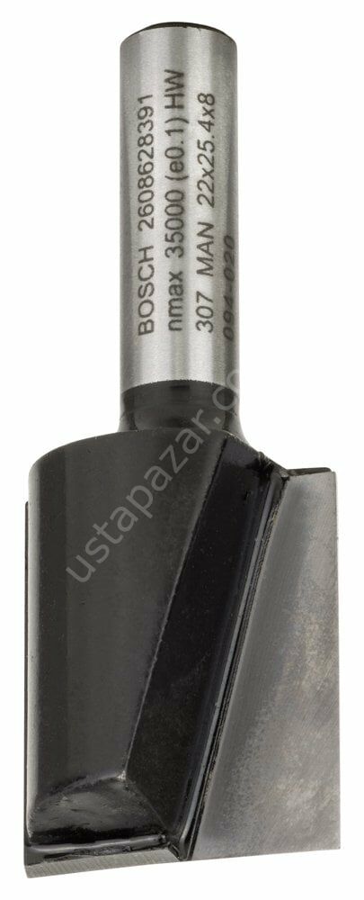 Bosch - Standard Seri Ahşap İçin Çift Oluklu, Sert Metal Düz Freze Ucu 8*22*56mm 2608628391