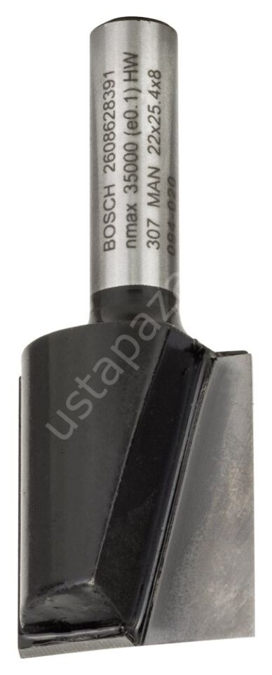 Bosch - Standard Seri Ahşap İçin Çift Oluklu, Sert Metal Düz Freze Ucu 8*22*56mm 2608628391