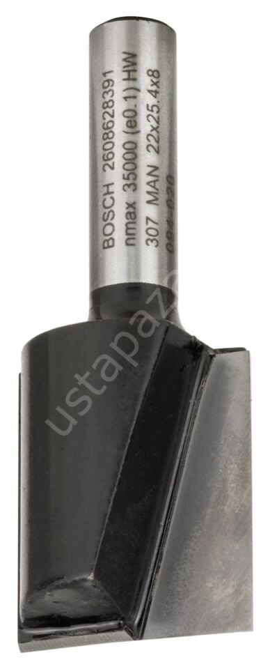 Bosch - Standard Seri Ahşap İçin Çift Oluklu, Sert Metal Düz Freze Ucu 8*22*56mm 2608628391