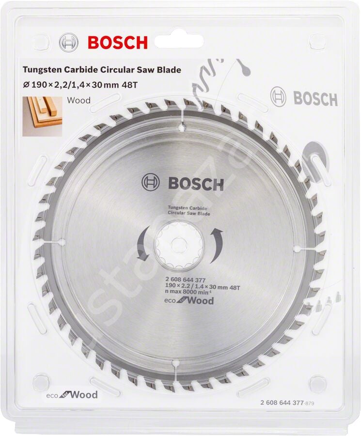 Bosch - Optiline Eco Serisi Ahşap için Daire Testere Bıçağı 190*30 mm 48 Diş 2608644377