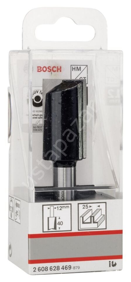 Bosch - Standard Seri Ahşap İçin Çift Oluklu, Sert Metal Ekstra Uzun Düz Freze Ucu 12*25*81mm 2608628469