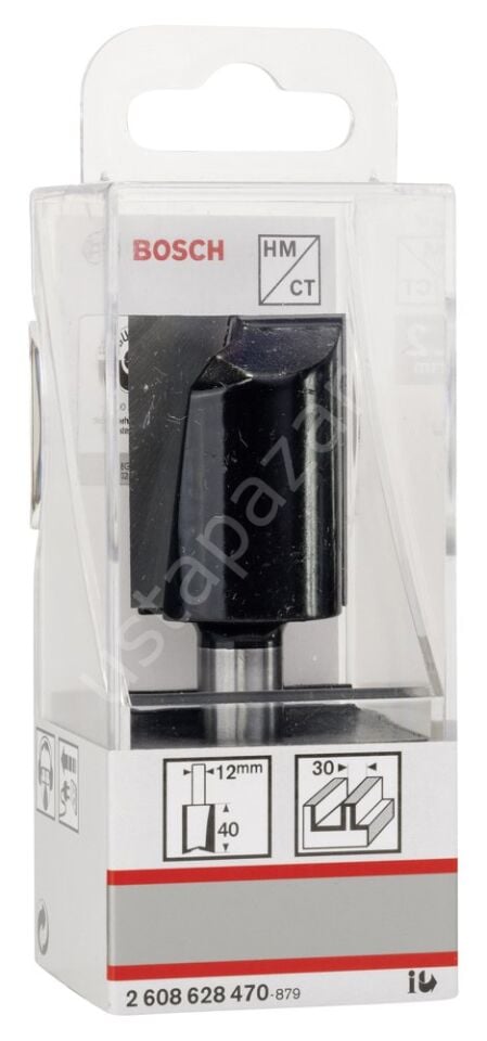 Bosch - Standard Seri Ahşap İçin Çift Oluklu, Sert Metal Ekstra Uzun Düz Freze Ucu 12*30*81mm 2608628470