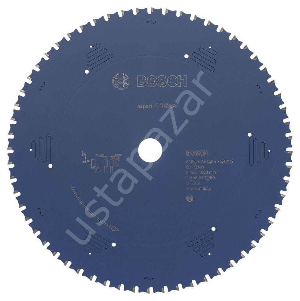 Bosch - Expert Serisi Metal için Daire Testere Bıçağı 305*25,40 mm 60 Diş 2608643060
