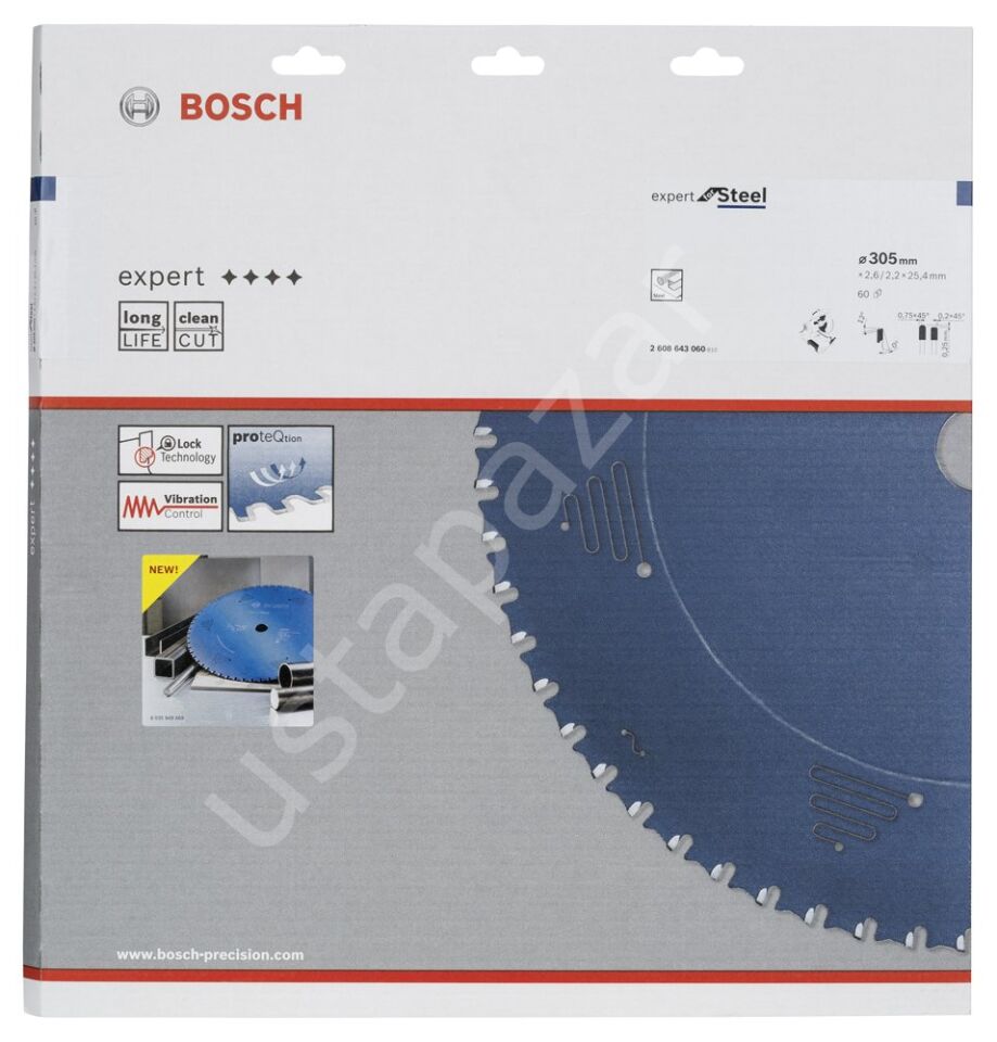 Bosch - Expert Serisi Metal için Daire Testere Bıçağı 305*25,40 mm 60 Diş 2608643060