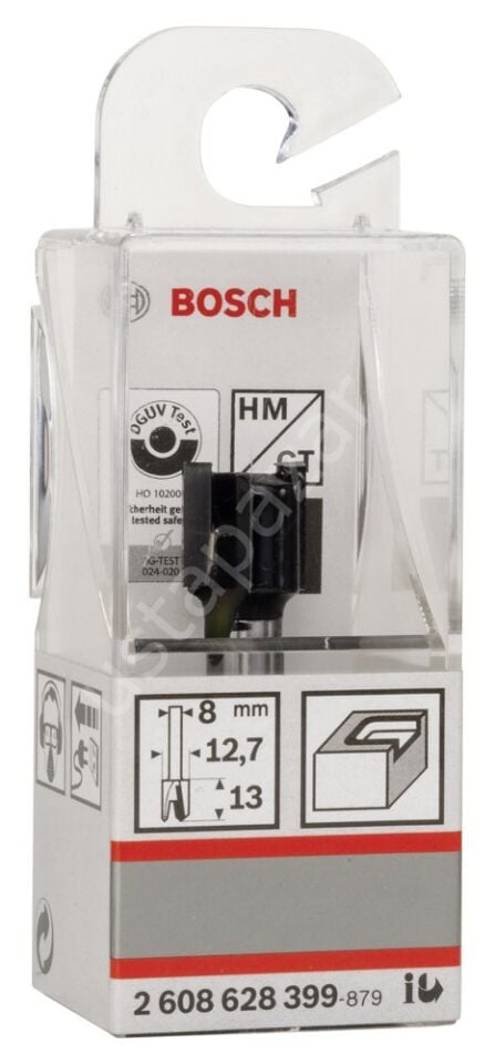 Bosch - Standard Seri Ahşap İçin Çift Oluklu, Sert Metal Menteşeli Açma Frezesi 8*12,7*50,8 mm 2608628399