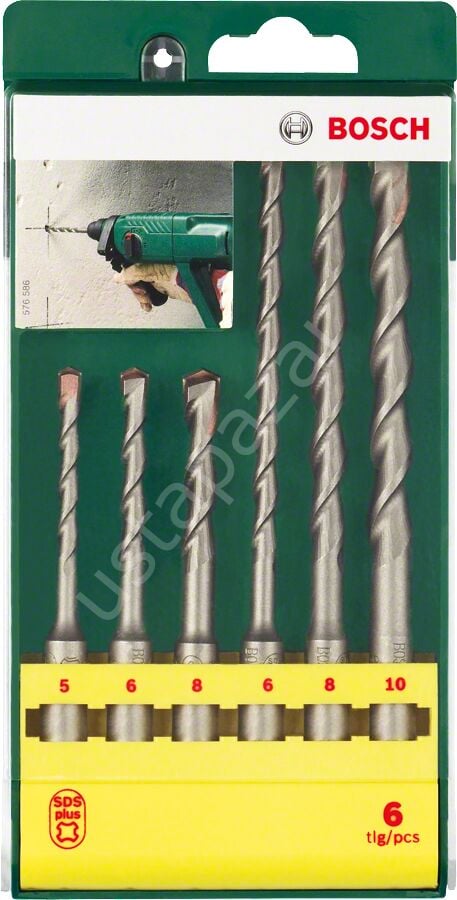 Bosch - SDS-Plus Kırıcı Delici Matkap Ucu Seti 6 Parça (5/6/8x110mm 6/8/10x160mm) 2607019447