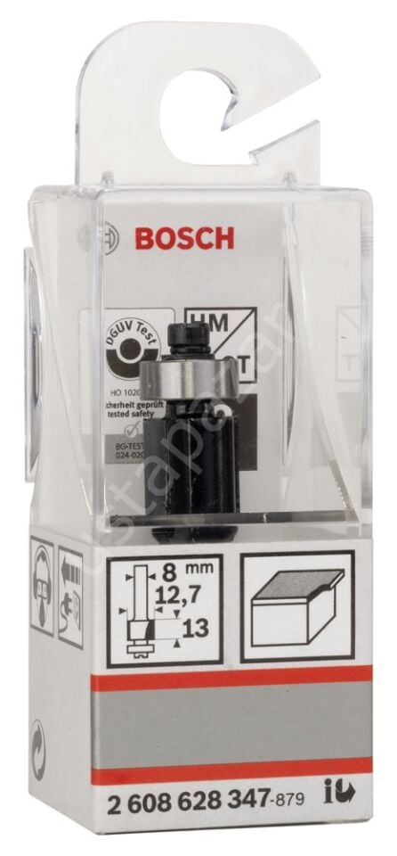 Bosch - Standard Seri Laminant İçin Çift Oluklu, Sert Metal Bilya Yataklı Freze Ucu 8*12,7*56 mm 2608628347
