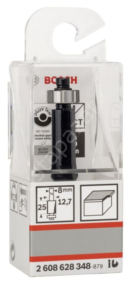 Bosch - Standard Seri Laminant İçin Çift Oluklu, Sert Metal Bilya Yataklı Freze Ucu 8*12,7*68 mm 2608628348