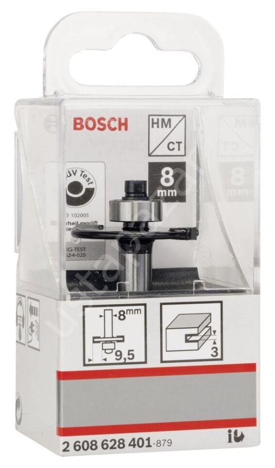 Bosch - Standard Seri Ahşap İçin Çift Oluklu, Sert Metal Bilya Yataklı Diskli Kanal Frezesi 8*32*3*51 mm 2608628401