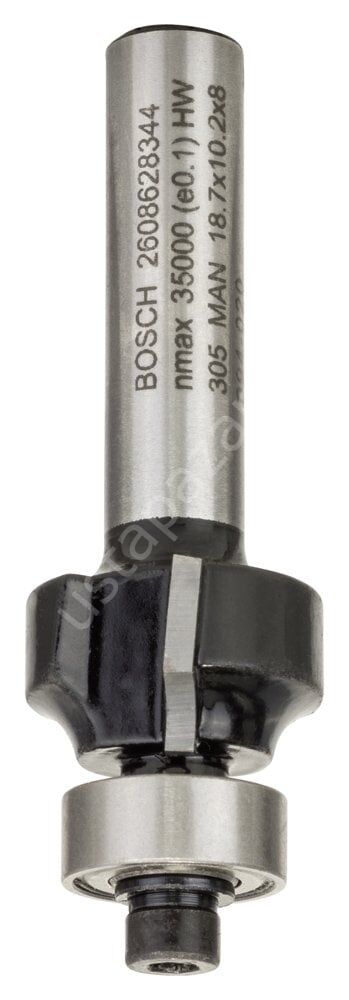 Bosch - Standard Seri Ahşap İçin Çift Oluklu, Sert Metal Bilya Yataklı Yuvarlama Frezesi 8*3*53 mm 2608628344