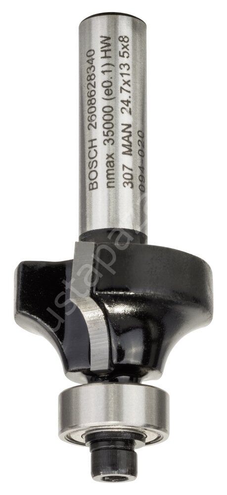 Bosch - Standard Seri Ahşap İçin Çift Oluklu, Sert Metal Bilya Yataklı Yuvarlama Frezesi 8*6*53 mm 2608628340
