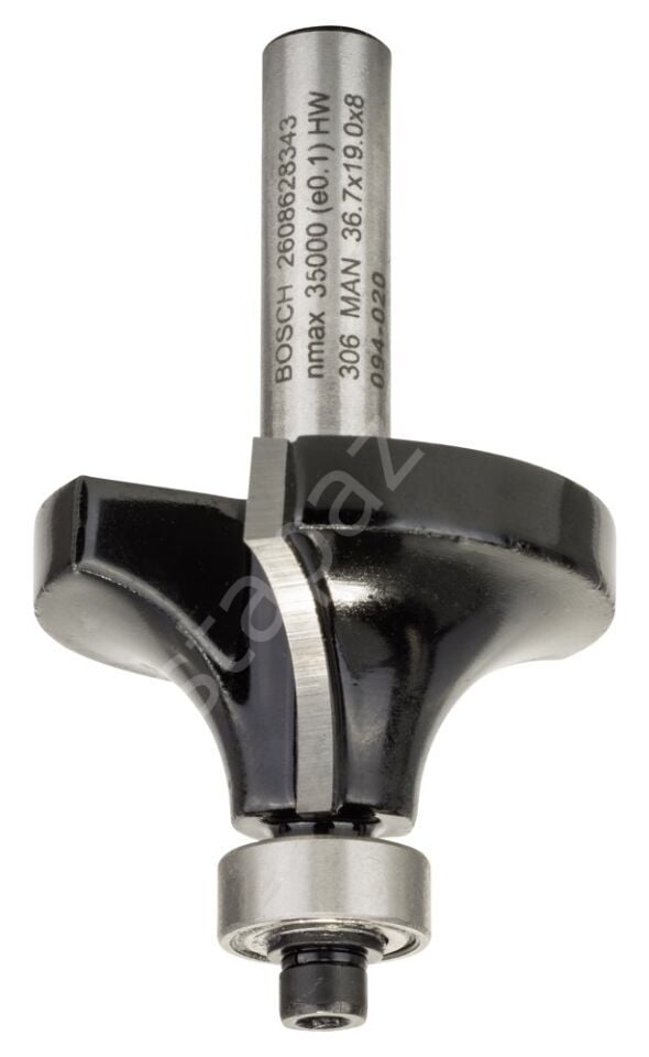 Bosch - Standard Seri Ahşap İçin Çift Oluklu, Sert Metal Bilya Yataklı Yuvarlama Frezesi 8*12*60 mm 2608628343