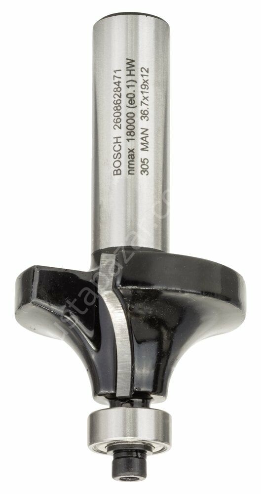 Bosch - Standard Seri Ahşap İçin Çift Oluklu, Sert Metal Bilya Yataklı Yuvarlama Frezesi 12*12*70 mm 2608628471