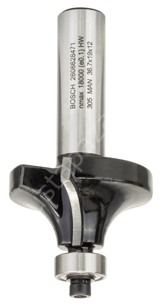 Bosch - Standard Seri Ahşap İçin Çift Oluklu, Sert Metal Bilya Yataklı Yuvarlama Frezesi 12*12*70 mm 2608628471