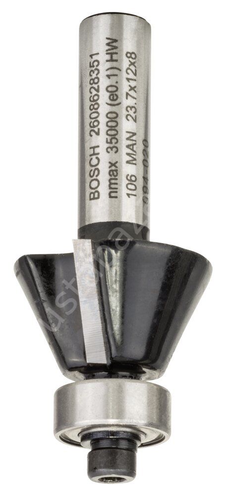 Bosch - Standard Seri Ahşap ve Laminant İçin Çift Oluklu, Sert Metal Bilya Yataklı Pah Açma Frezesi 8*5,5*54 mm 2608628351