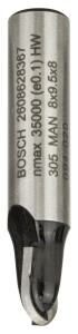 Bosch - Standard Seri Ahşap İçin Çift Oluklu, Sert Metal Dalma Yarımay Freze 8*8*40*4 mm 2608628367