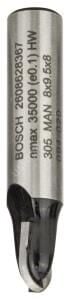 Bosch - Standard Seri Ahşap İçin Çift Oluklu, Sert Metal Dalma Yarımay Freze 8*8*40*4 mm 2608628367