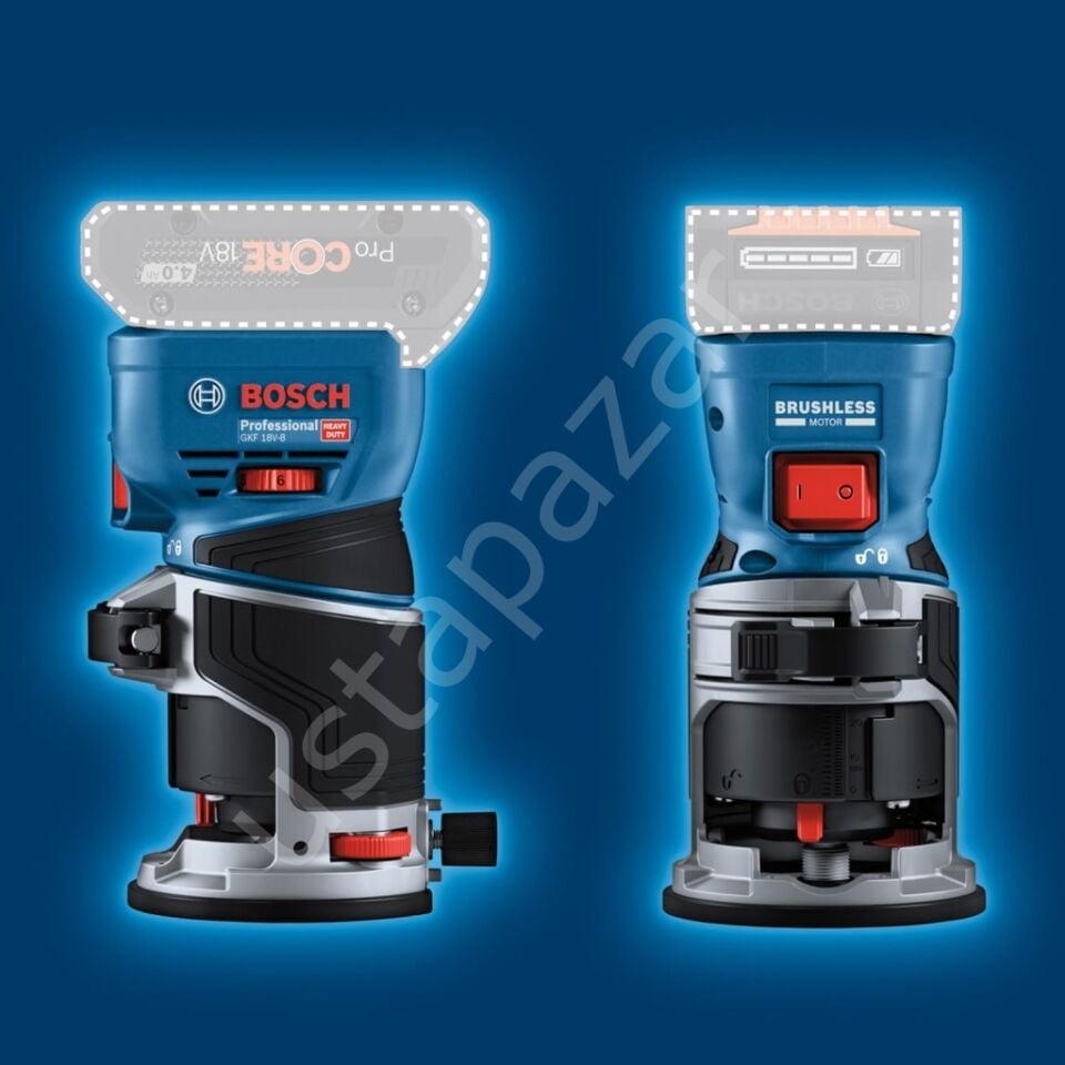 Bosch Professional GKF 18V-8 + Te 600 Akülü Dik Freze L-Boxx (Solo) 06016C2003