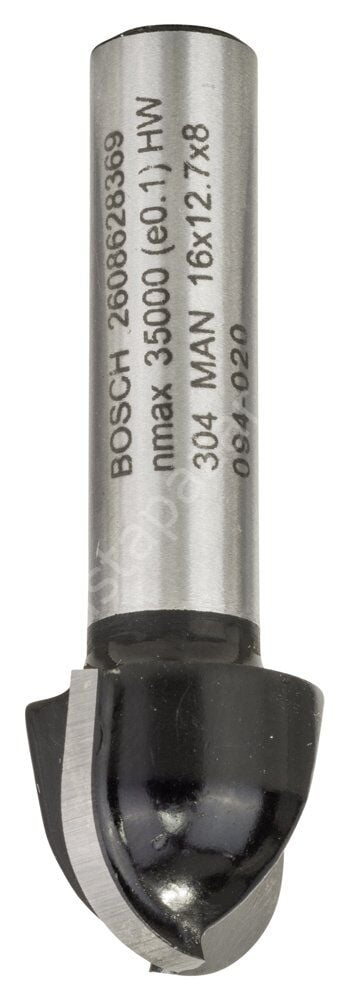 Bosch - Standard Seri Ahşap İçin Çift Oluklu, Sert Metal Dalma Yarımay Freze 8*16*45*8 mm 2608628369