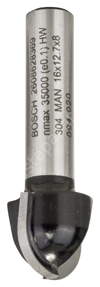 Bosch - Standard Seri Ahşap İçin Çift Oluklu, Sert Metal Dalma Yarımay Freze 8*16*45*8 mm 2608628369
