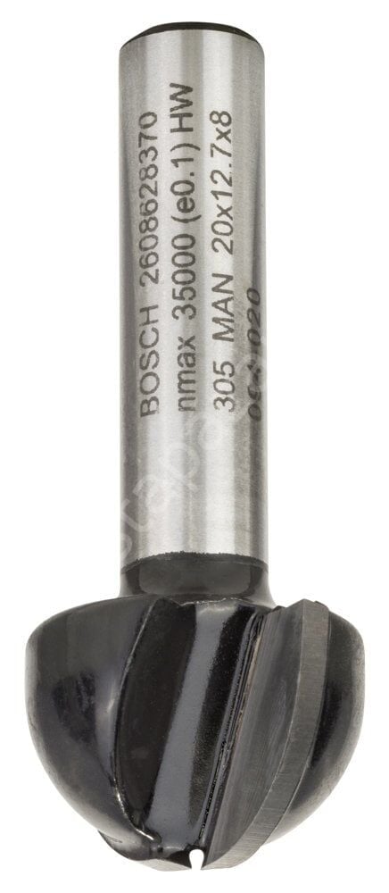 Bosch - Standard Seri Ahşap İçin Çift Oluklu, Sert Metal Dalma Yarımay Freze 8*20*46*10 mm 2608628370