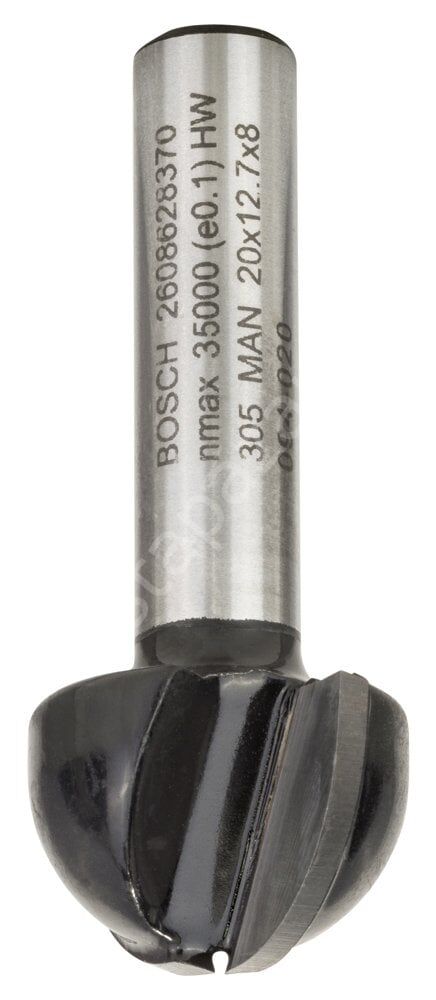 Bosch - Standard Seri Ahşap İçin Çift Oluklu, Sert Metal Dalma Yarımay Freze 8*20*46*10 mm 2608628370